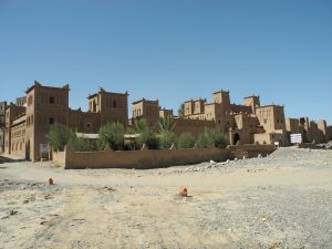 Earthen kasbah in the Skoura palm grove on the Road of a Thousand Kasbahs