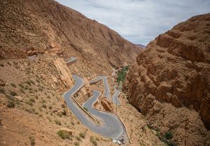 Mountain road through the gorges on the way to the Sahara