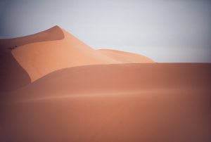 Smooth dune ridge in the Erg Chebbi sand sea at first light