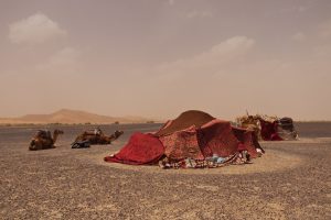 Nomad tents in the Merzouga desert, visited on day 3