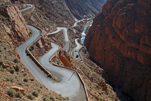 The hairpin road of the Dades Gorges on day 2