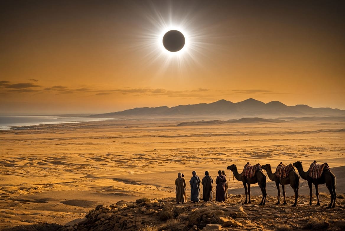 Total solar eclipse 2027 over Tangier Morocco – 6-minute totality