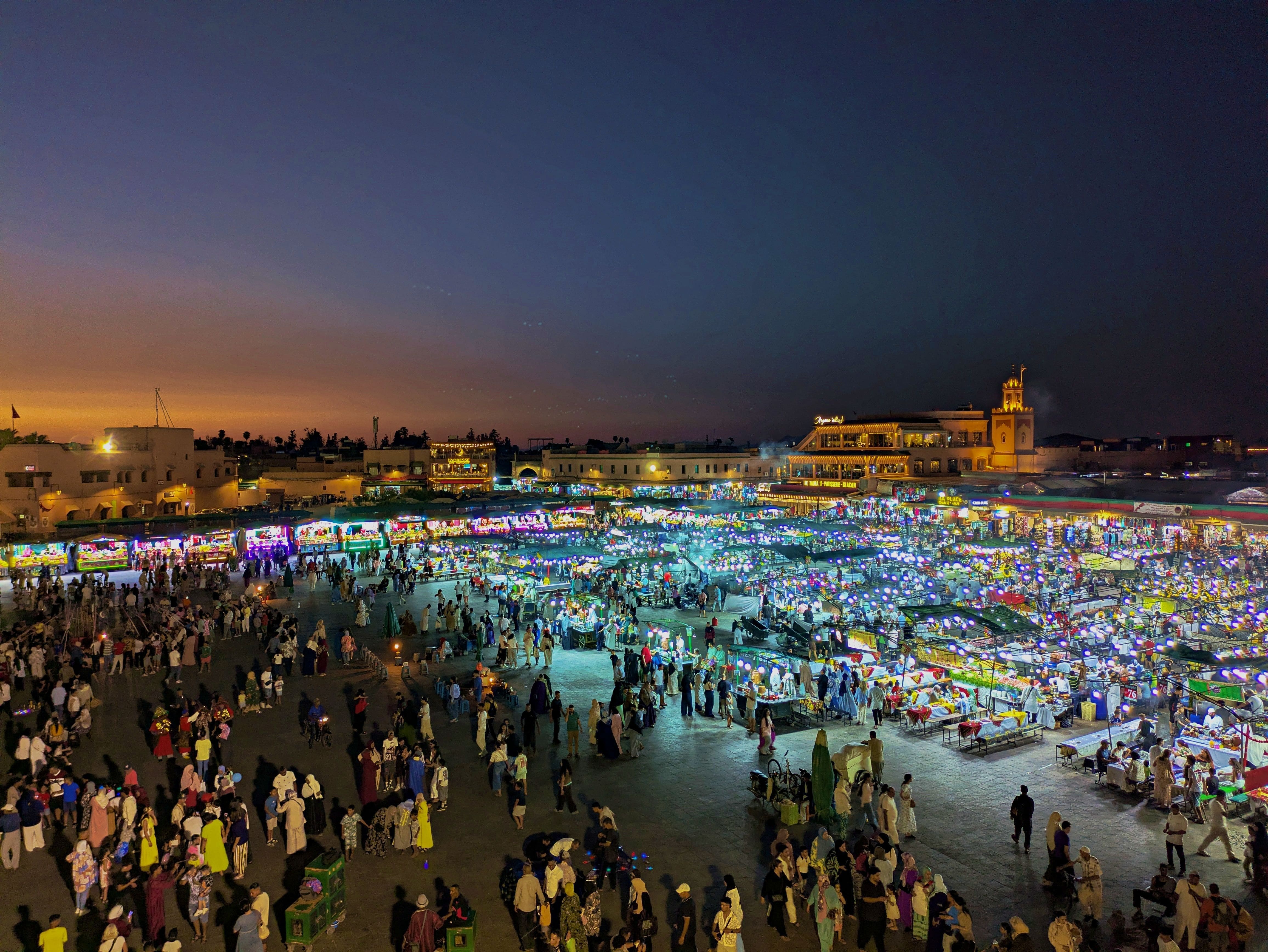 Morocco population 2026 – busy street in the Casablanca city centre