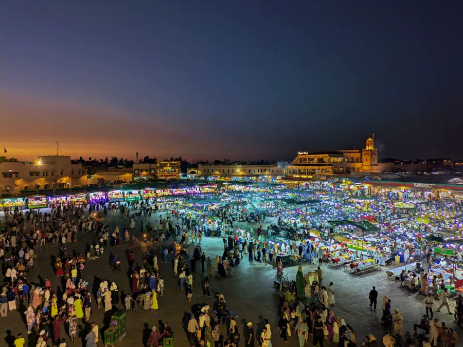 Jemaa el-Fna square at sunset – things to do in Marrakech